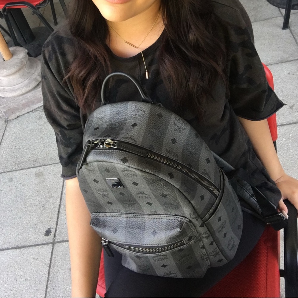 Mcm Charcoal Backpack - Authentic - image 6